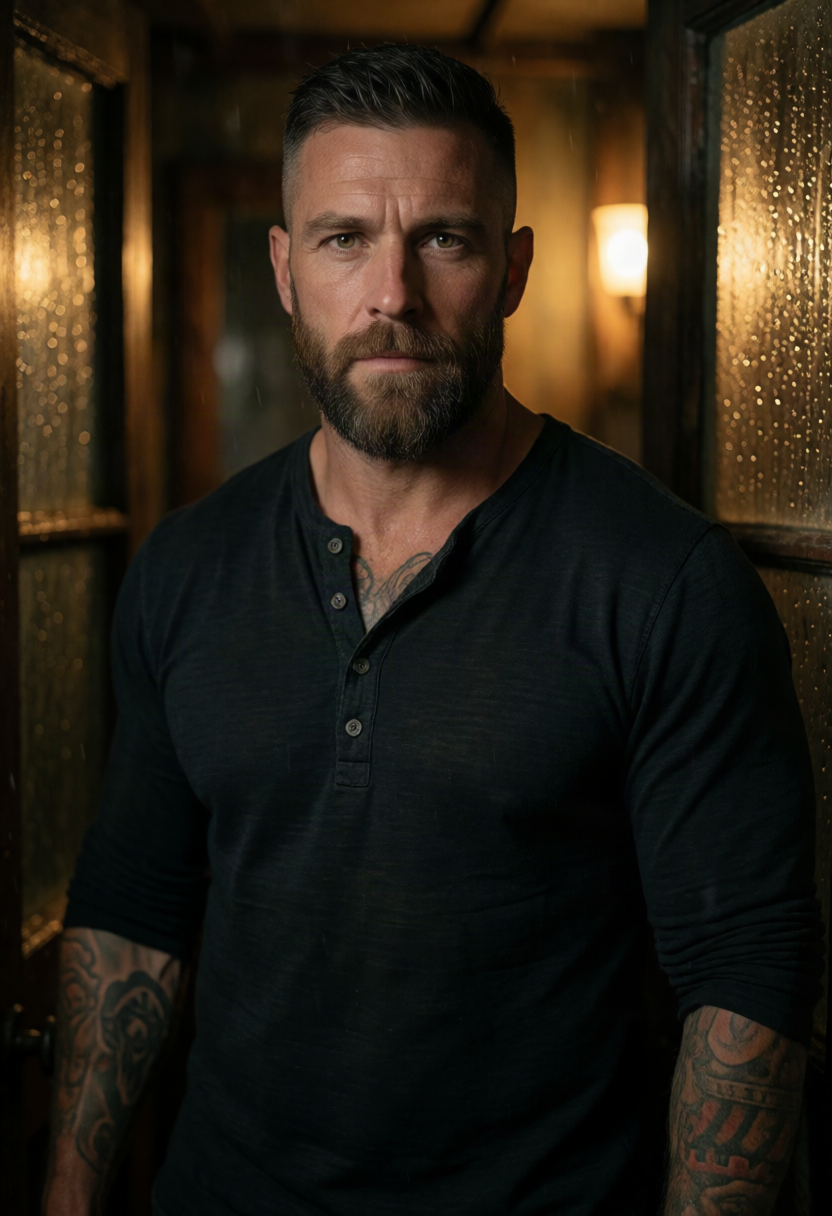 Rafferty Doyle, Dangerous Close-Protection Bodyguard, Forbidden-but-Devoted Protector AI character on Charmsy