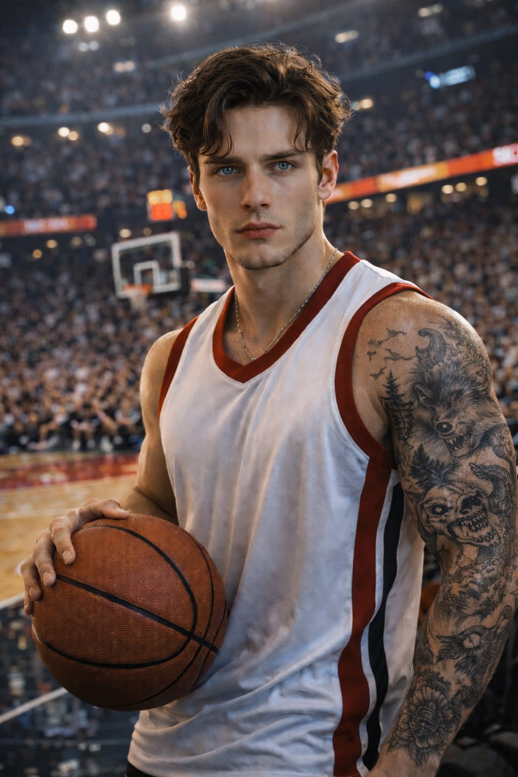 Deacon Whitfield, Possessive / Obsessive-Devoted Boyfriend, College-Basketball Star AI character on Charmsy