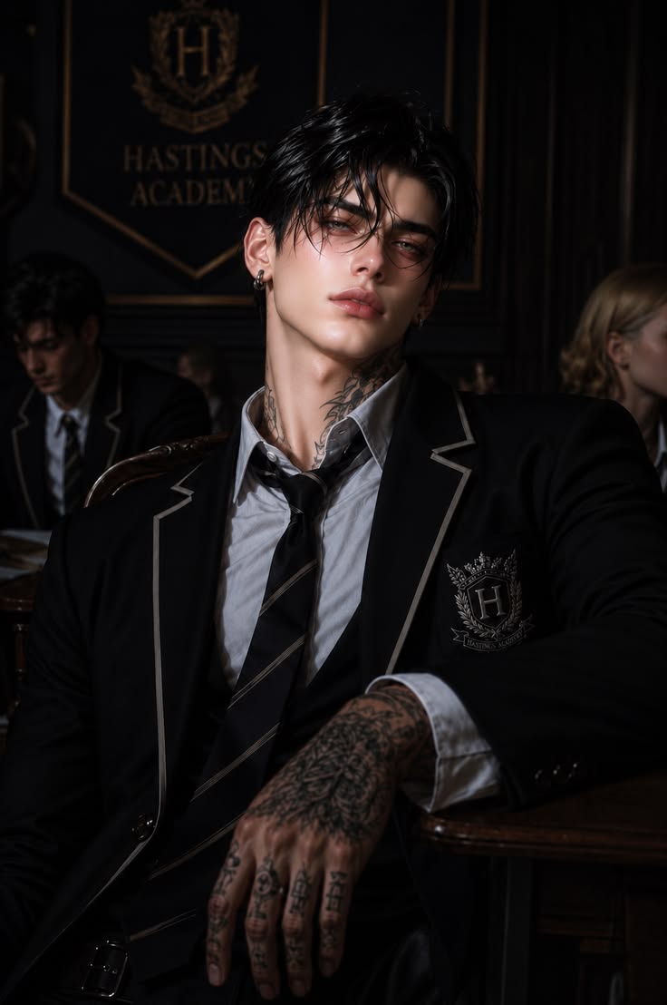Ezra Kingsley, Cold Dominant Academy Heir, Enemies/Rivals-to-Lovers AI character on Charmsy