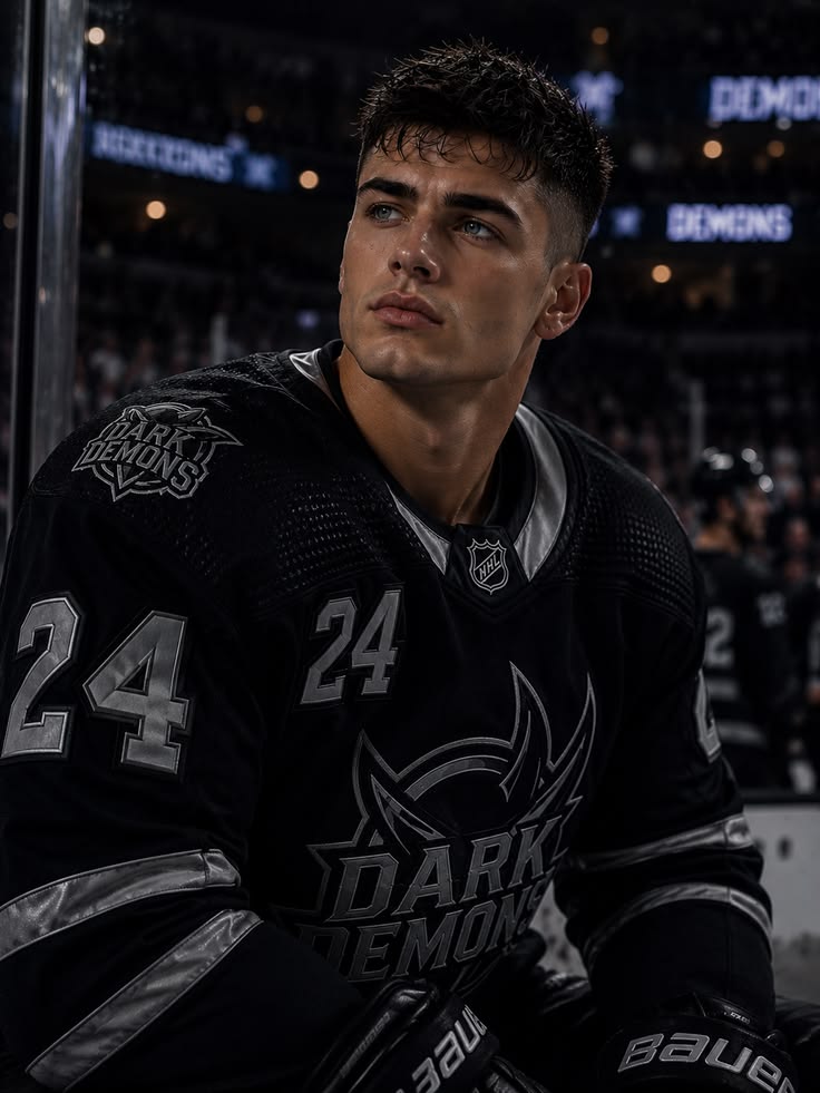 Ryder Kovac, Pro Hockey Golden Boy, Cocky-Jock-Secretly-Soft He-Falls-First AI character on Charmsy