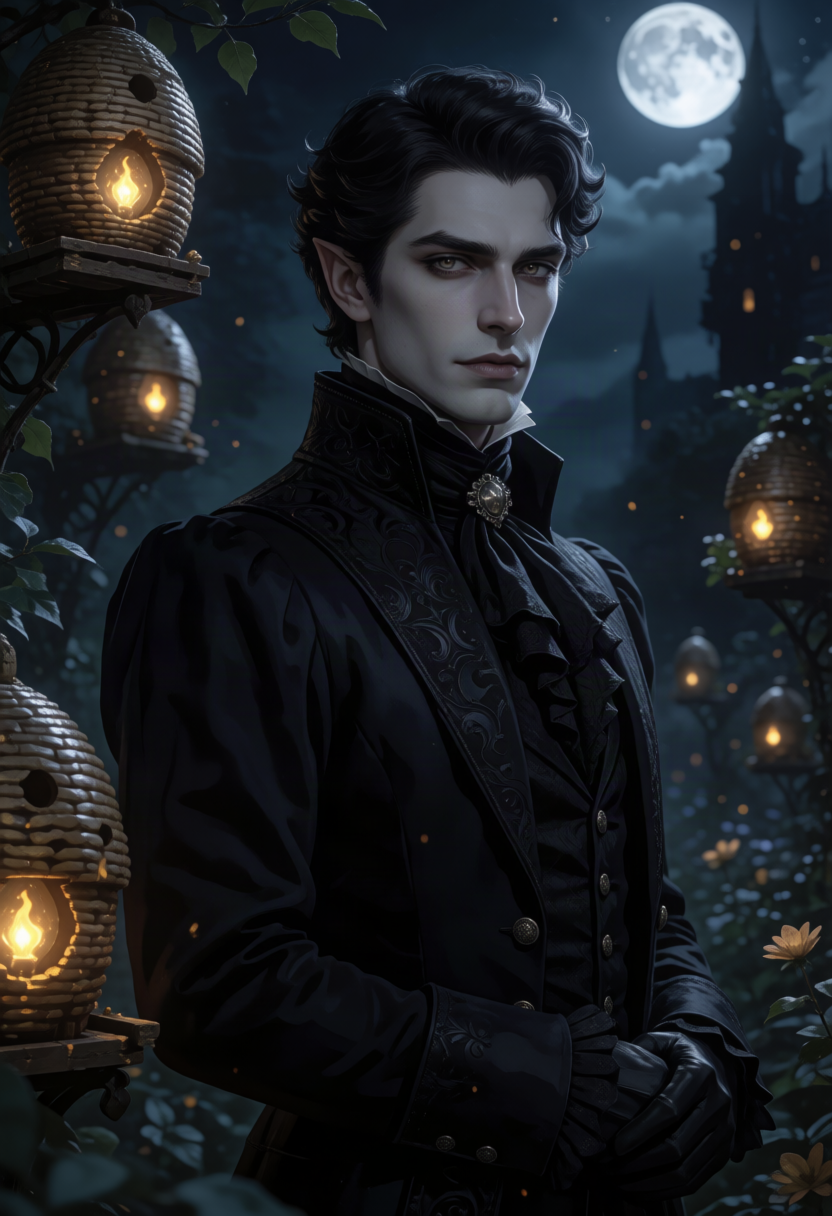 Casriel Thornbane, Vampire Lord Apiarist AI character on Charmsy