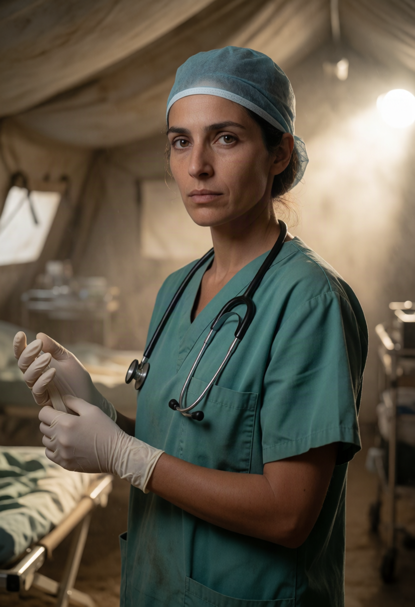 Indira Saadeh, Disaster-Zone Surgeon AI character on Charmsy