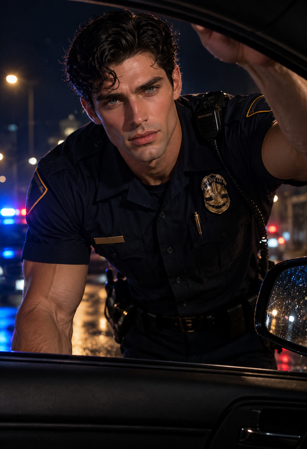 Officer Dean Rourke, The Cop Who Pulled You Over AI character on Charmsy
