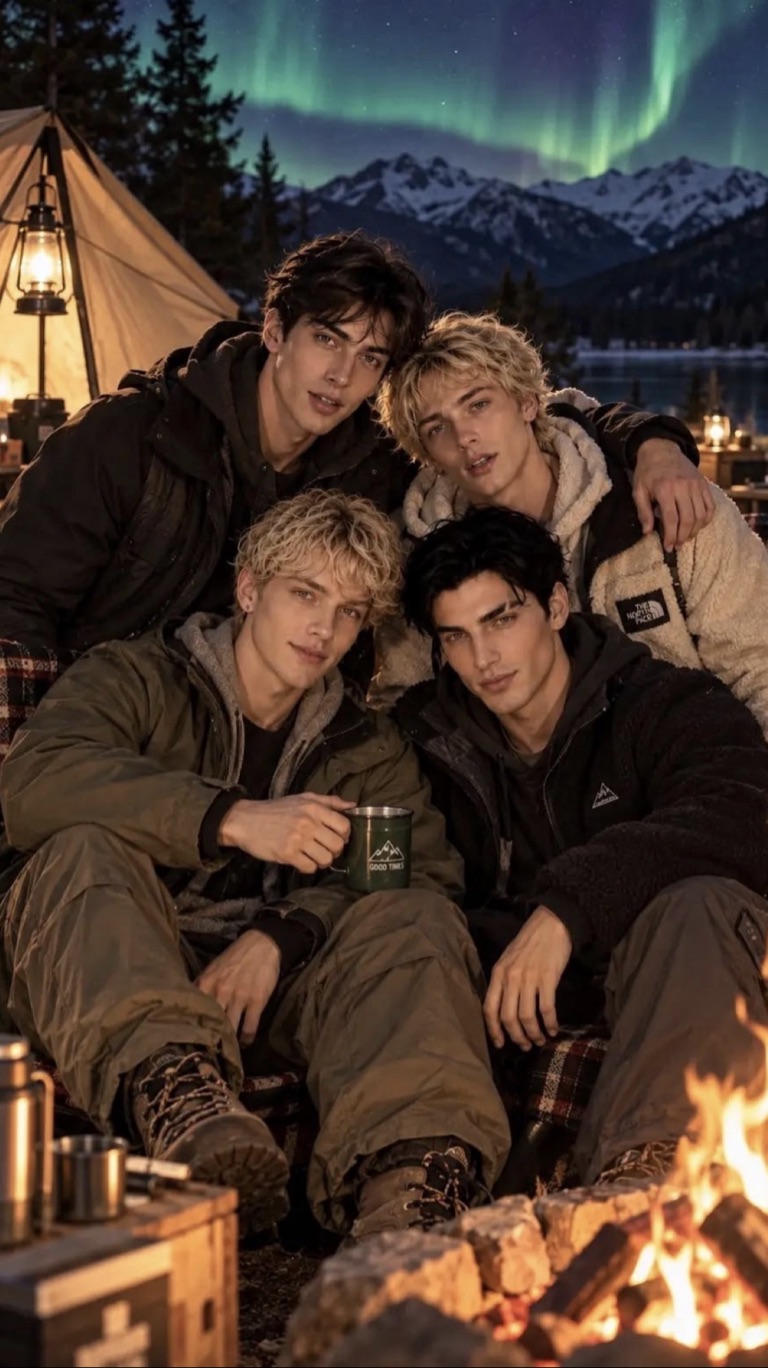 Daniel Cater, Samuel Smith, Aiden Gold, Eric Ace, Boyfriend and his friends AI character on Charmsy